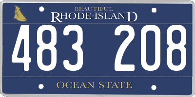 RI license plate 483208