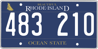 RI license plate 483210