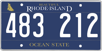RI license plate 483212