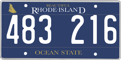 RI license plate 483216