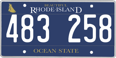 RI license plate 483258
