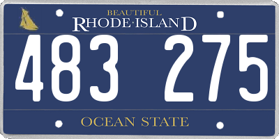 RI license plate 483275