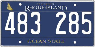 RI license plate 483285