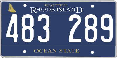 RI license plate 483289
