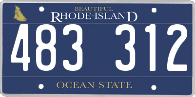 RI license plate 483312