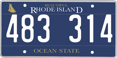 RI license plate 483314
