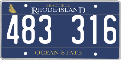 RI license plate 483316