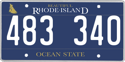 RI license plate 483340