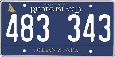 RI license plate 483343
