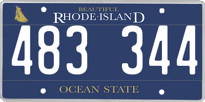 RI license plate 483344