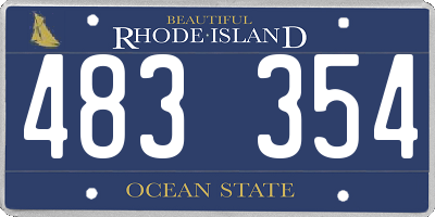 RI license plate 483354
