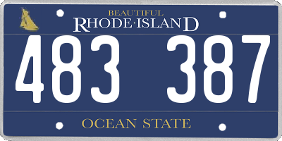 RI license plate 483387