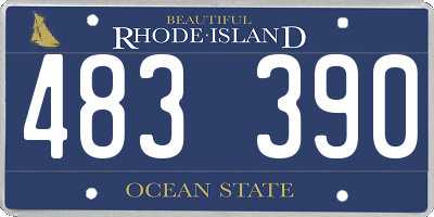 RI license plate 483390