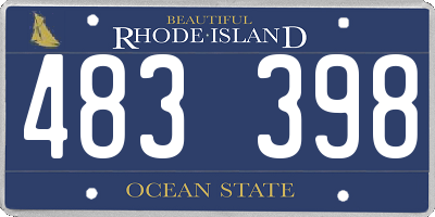 RI license plate 483398