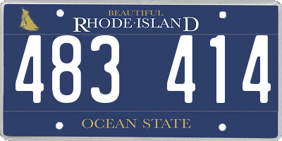 RI license plate 483414