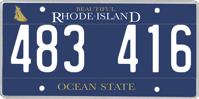 RI license plate 483416