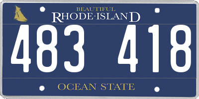 RI license plate 483418
