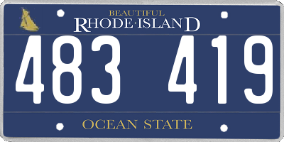 RI license plate 483419