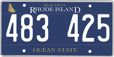 RI license plate 483425