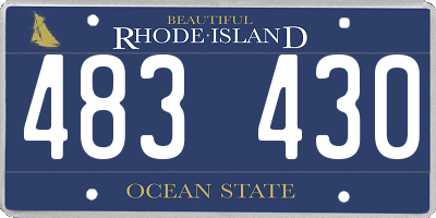RI license plate 483430