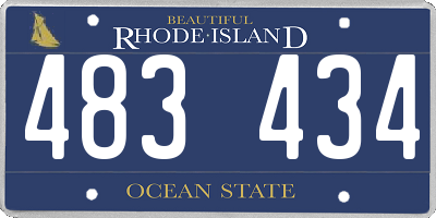 RI license plate 483434