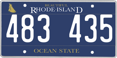 RI license plate 483435