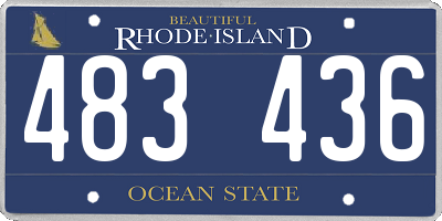 RI license plate 483436