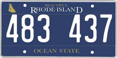 RI license plate 483437