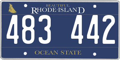 RI license plate 483442