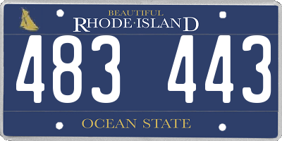 RI license plate 483443
