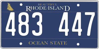 RI license plate 483447