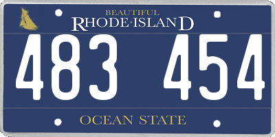 RI license plate 483454