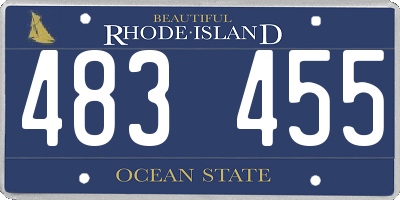 RI license plate 483455
