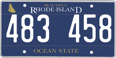 RI license plate 483458