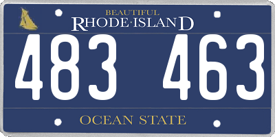 RI license plate 483463