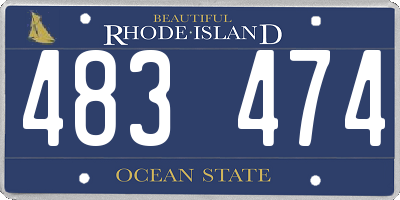 RI license plate 483474
