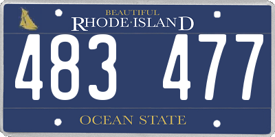 RI license plate 483477