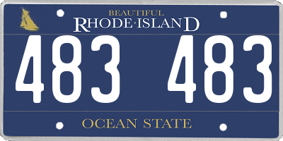 RI license plate 483483