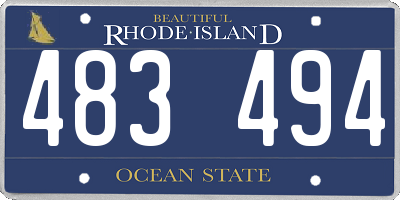 RI license plate 483494