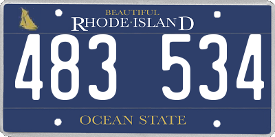 RI license plate 483534