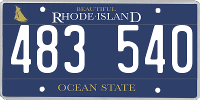 RI license plate 483540
