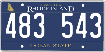 RI license plate 483543