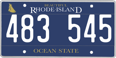 RI license plate 483545