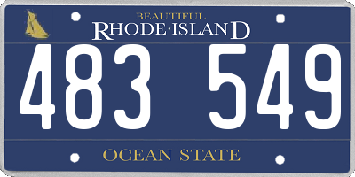 RI license plate 483549