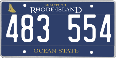 RI license plate 483554
