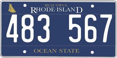 RI license plate 483567