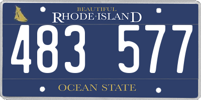 RI license plate 483577