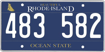 RI license plate 483582
