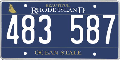 RI license plate 483587