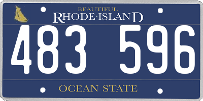 RI license plate 483596